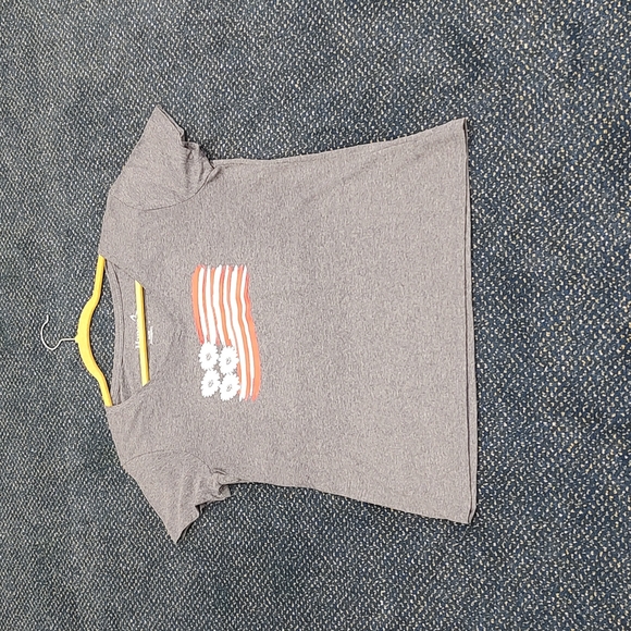 Hanes V Neck T-Shirt with Daisy Flag - Navy Heather (See Description on … - Picture 10 of 16